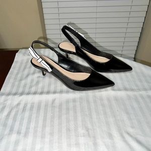ALDO Black Slingback heels with bows size 8.5